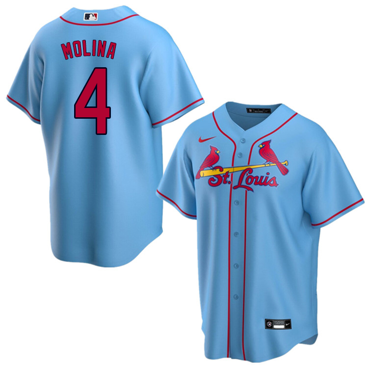 Nike Men #4 Yadier Molina St.Louis Cardinals Baseball Jerseys Sale-Blue